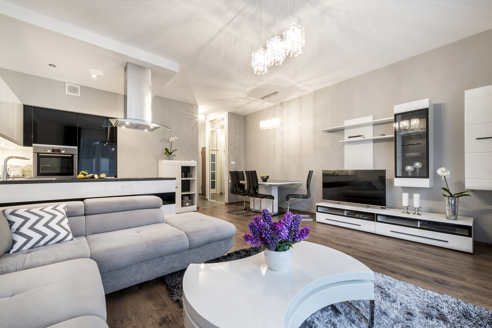 Kitchen And Living Area In Luxury Home Kitchen And Living Area In Luxury Home
